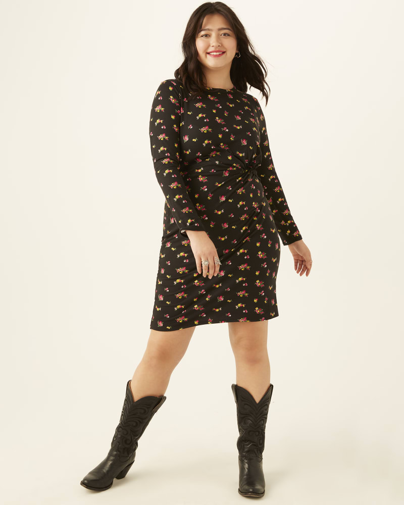 Plus size model wearing Paola Twist-Front Dress by Socialite | Dia&Co | dia_product_style_image_id:171157